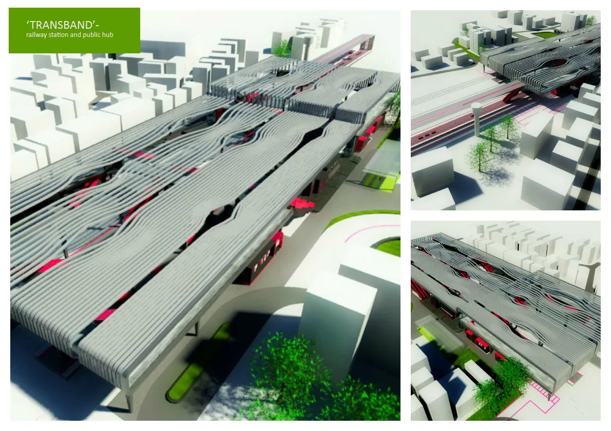 ‘TRANSBAND’-Railway station and public hub The conceptual design is a proposal for redesigning Santacruz railway station, Mumbai, India. With over 5 million people commuting every day, railways are the most vital of Mumbai’s transportation systems.