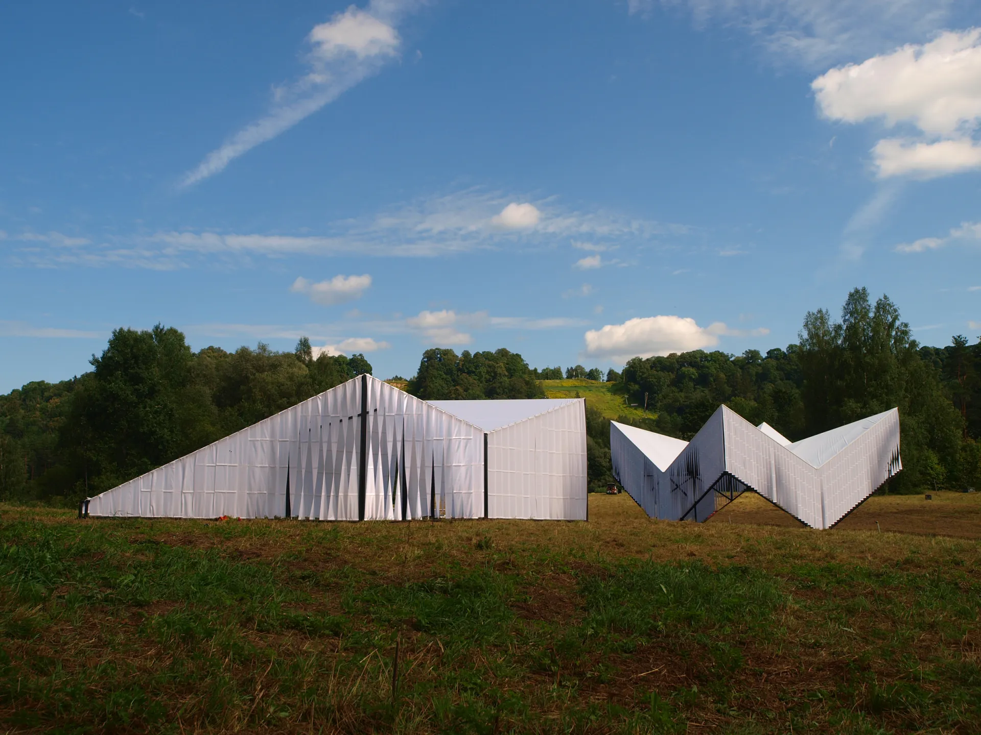 Pavilion / stage for “Nature Concert Hall” is designed as an art object that unifies all main atmosphere making components of the event – space,