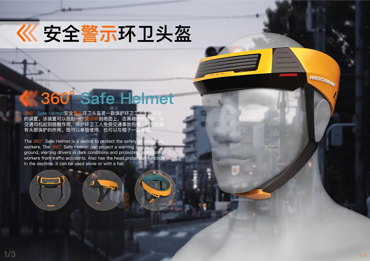 安全警示环卫头盔360°Safe Helmet