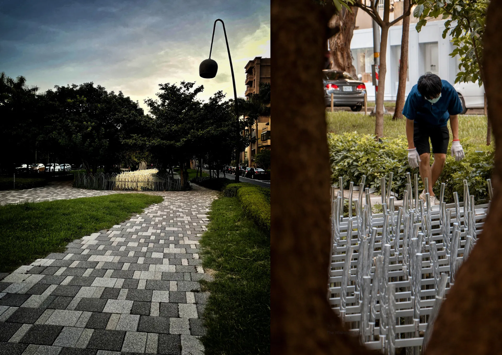 新竹的隆恩圳燈區,為台灣三大古圳之一,由臺灣田中央聯合建築師事務所以「奇幻森林」的地域意象,改造為親水公園